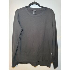 MPG Sport Womens Black Long Sleeve High Low Hem Activewear Top‎ Size Medium